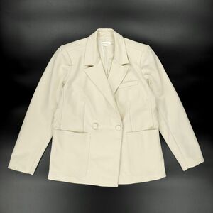 GOOD AMERICAN The Boss Blazer 2.0 Bone001 Tailored Minimal Clean Girl 90s Y2k